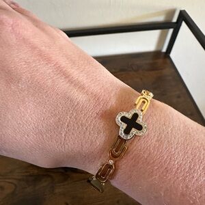 Elegant Gold and Black Bracelet